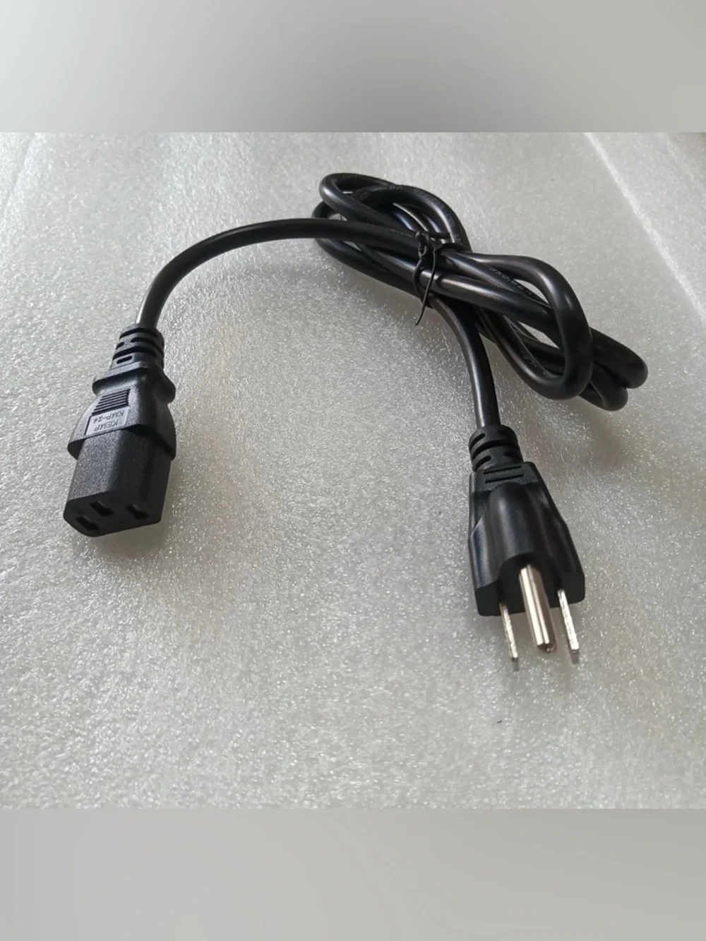 Dell Black Power Cable with 3-Prong Plug
